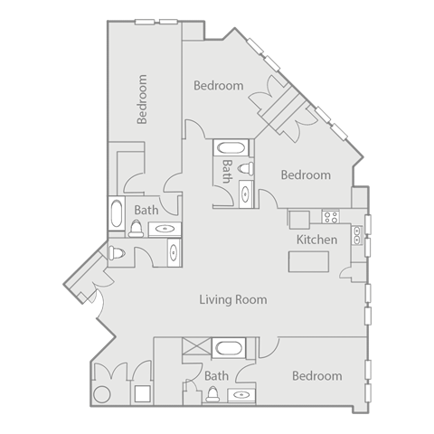 Floor plan for 4 beds, 3.5 baths, 2054 sqft